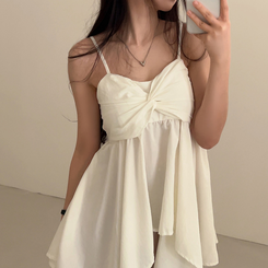 ミニワンピース キャミソールビスチェワンピース BEIGE