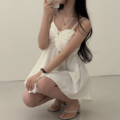 ミニワンピース キャミソールビスチェワンピース BEIGE