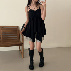 ミニワンピース キャミソールビスチェワンピース BLACK