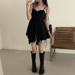 ミニワンピース キャミソールビスチェワンピース BLACK