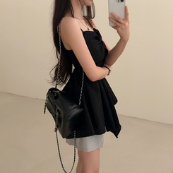 ミニワンピース キャミソールビスチェワンピース BLACK