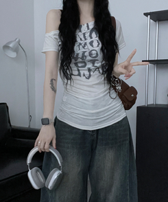 半袖Tシャツ ワンショルダースリム半袖Tシャツ IVORY