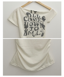半袖Tシャツ ワンショルダースリム半袖Tシャツ