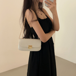 ロングワンピース スモークリボンロングワンピース BLACK