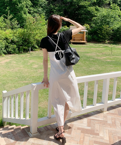 ロングワンピース ストラップキャミソールロングワンピース IVORY