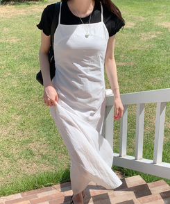 ロングワンピース ストラップキャミソールロングワンピース IVORY