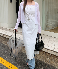 ロングワンピース ストラップキャミソールロングワンピース IVORY