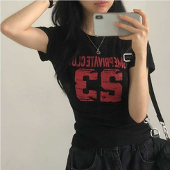 サイドシャーリング半袖Tシャツ BLACK