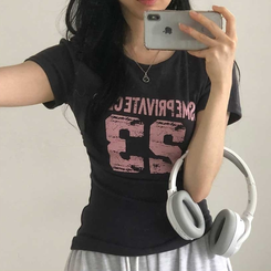 サイドシャーリング半袖Tシャツ CHARCOAL