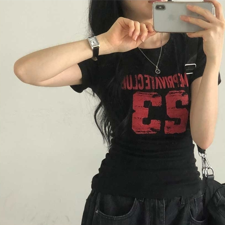 サイドシャーリング半袖Tシャツ BLACK