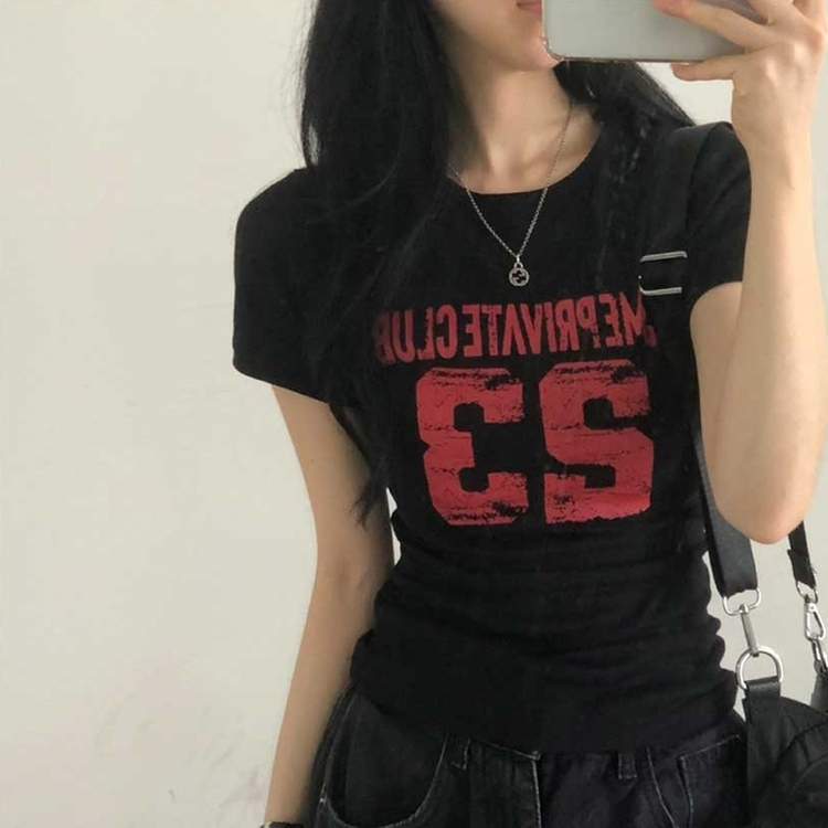 サイドシャーリング半袖Tシャツ BLACK