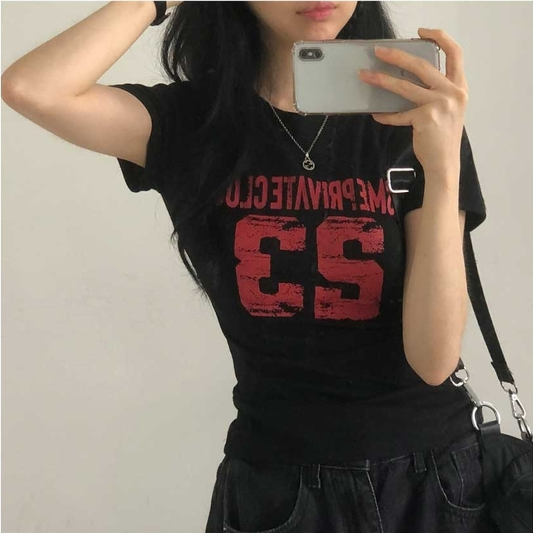 サイドシャーリング半袖Tシャツ BLACK