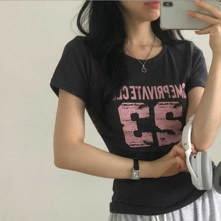 サイドシャーリング半袖Tシャツ CHARCOAL