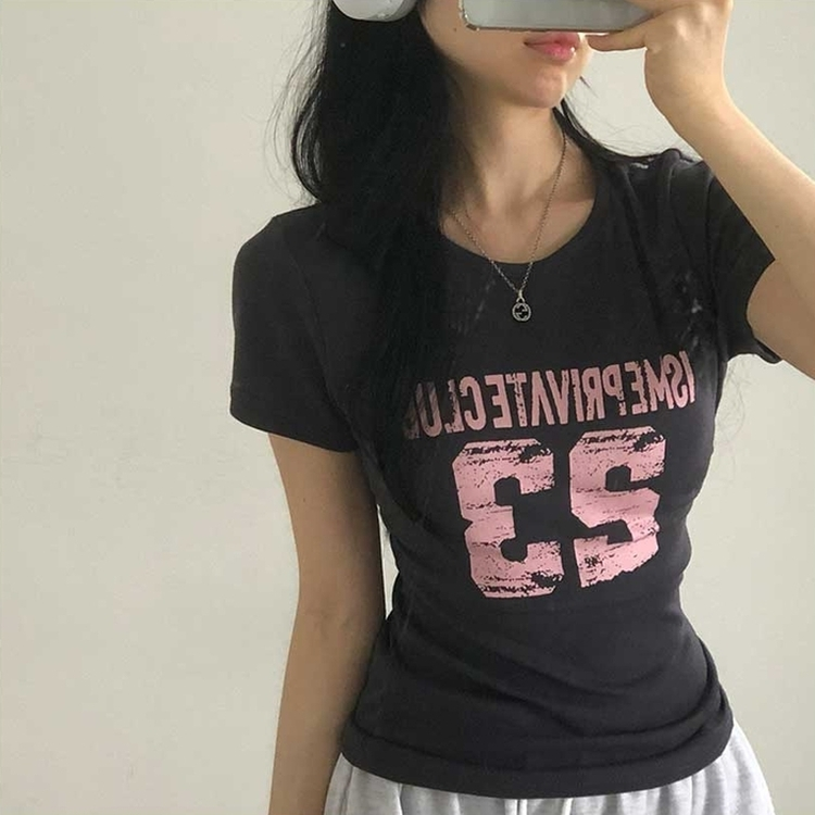 サイドシャーリング半袖Tシャツ CHARCOAL