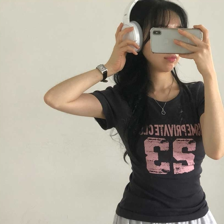 サイドシャーリング半袖Tシャツ CHARCOAL