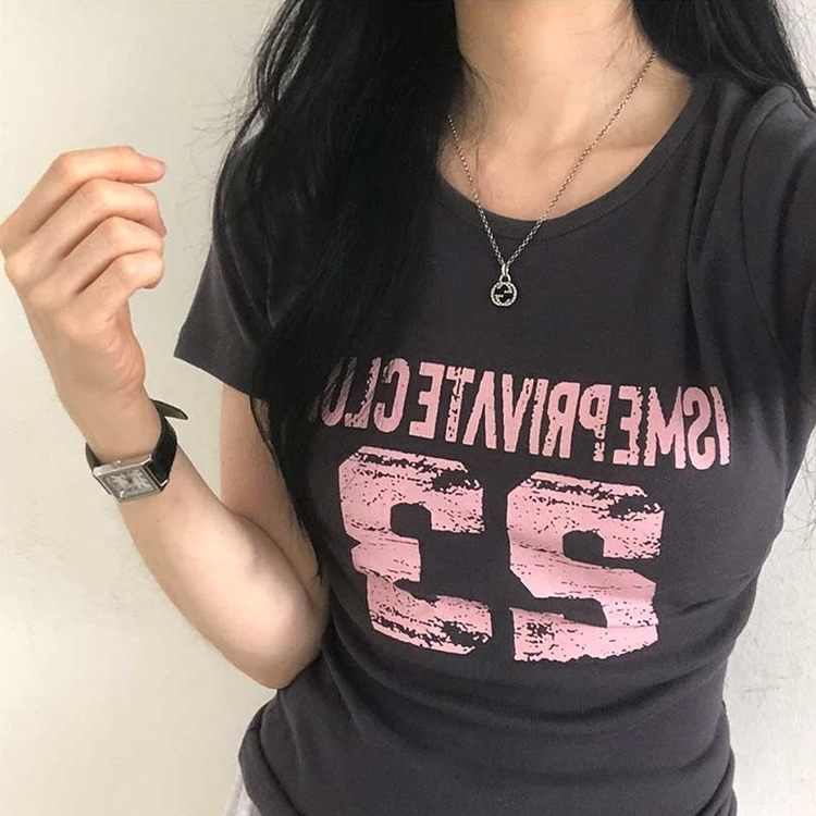 サイドシャーリング半袖Tシャツ CHARCOAL