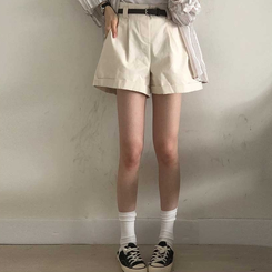 【ベルト付き】バンディングコットンピンタックパンツ BEIGE