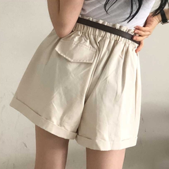 【ベルト付き】バンディングコットンピンタックパンツ BEIGE