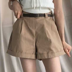 【ベルト付き】バンディングコットンピンタックパンツ BROWN