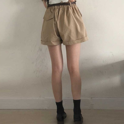 【ベルト付き】バンディングコットンピンタックパンツ BROWN