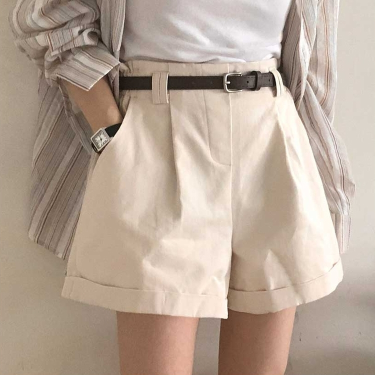 【ベルト付き】バンディングコットンピンタックパンツ BEIGE