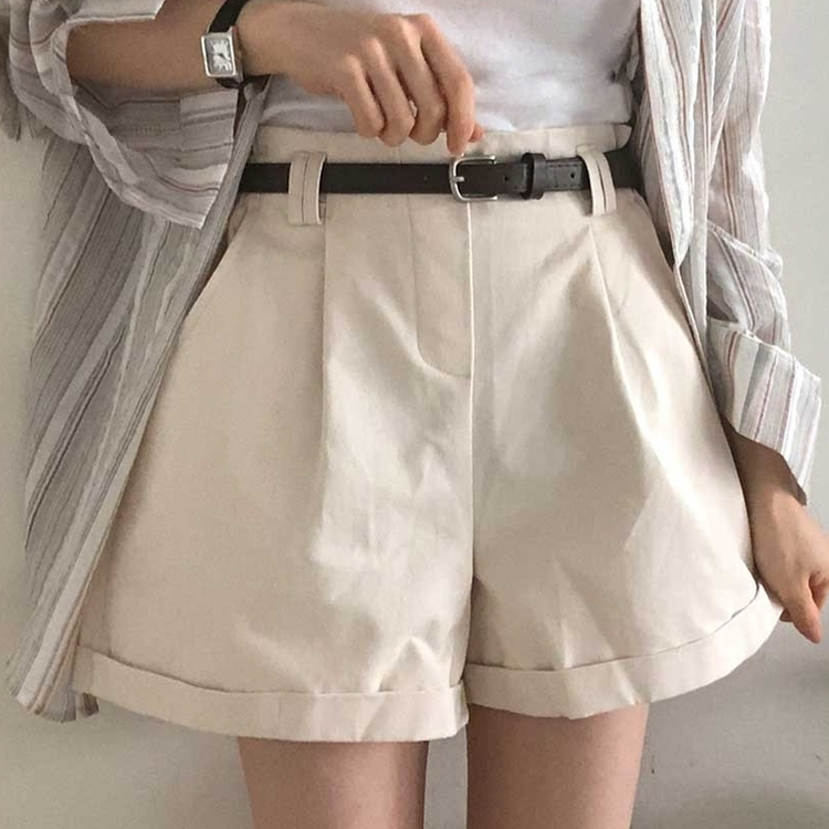 【ベルト付き】バンディングコットンピンタックパンツ BEIGE