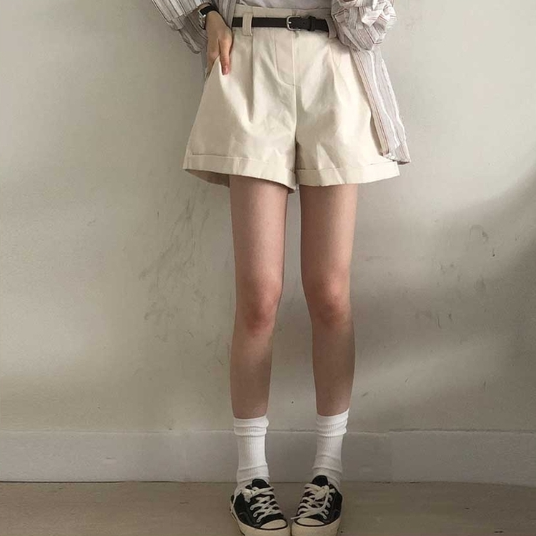 【ベルト付き】バンディングコットンピンタックパンツ BEIGE