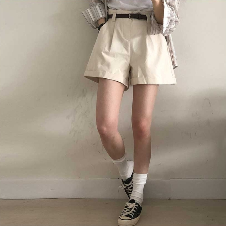 【ベルト付き】バンディングコットンピンタックパンツ BEIGE