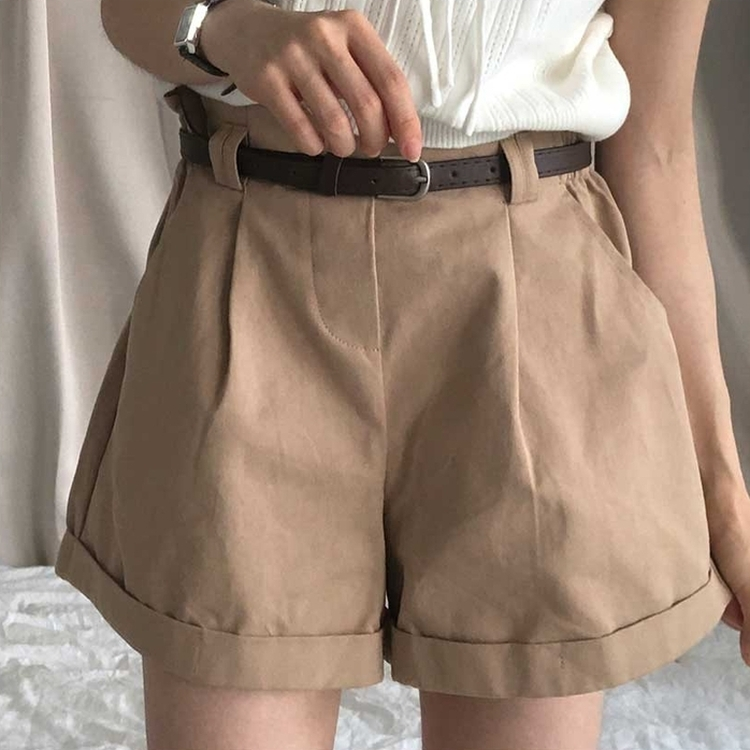 【ベルト付き】バンディングコットンピンタックパンツ BROWN