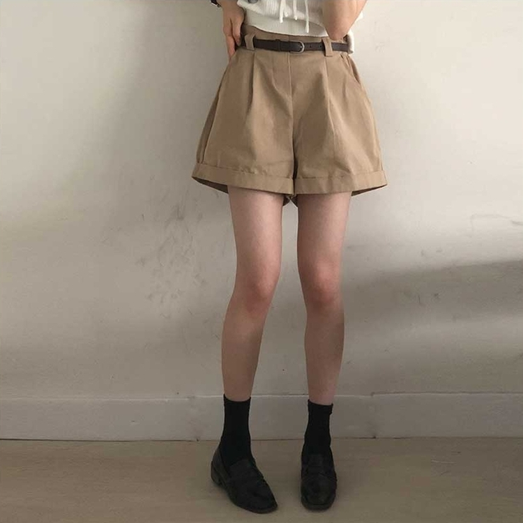 【ベルト付き】バンディングコットンピンタックパンツ BROWN