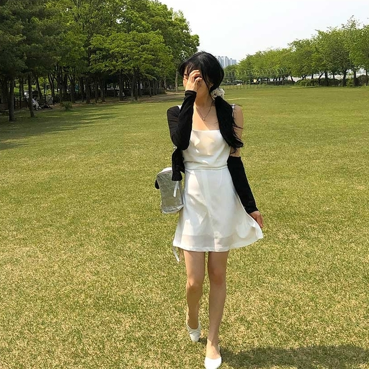 ドレープミニワンピース WHITE