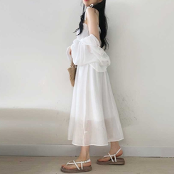 SET】ボレロカーディガン ワンピース｜ロングワンピース｜韓国