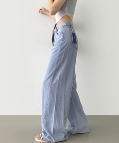 【丈別】テンセルワイドクーリングデニムパンツ LIGHT BLUE