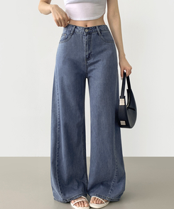 【丈別】テンセルワイドクーリングデニムパンツ MID DENIM