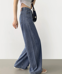 【丈別】テンセルワイドクーリングデニムパンツ MID DENIM