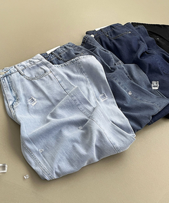 【丈別】テンセルワイドクーリングデニムパンツ