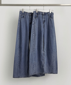 【丈別】テンセルワイドクーリングデニムパンツ