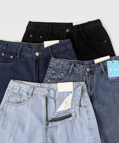 【丈別】テンセルワイドクーリングデニムパンツ