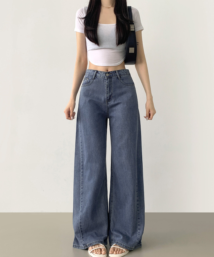 텐셀 맥시 와이드핏 쿨링 여름 데님 팬츠 중청