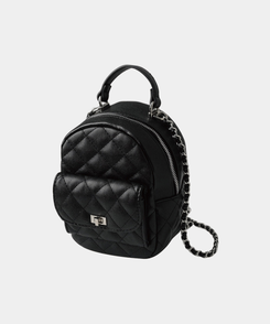 バックバッグ・スクールバッグ キルティングミニトートパックバッグ BLACK