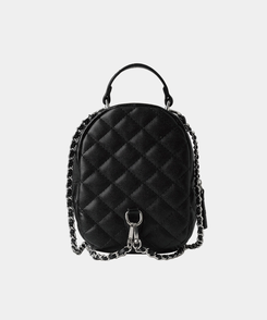 バックバッグ・スクールバッグ キルティングミニトートパックバッグ BLACK