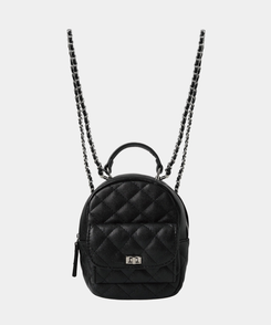 バックバッグ・スクールバッグ キルティングミニトートパックバッグ BLACK