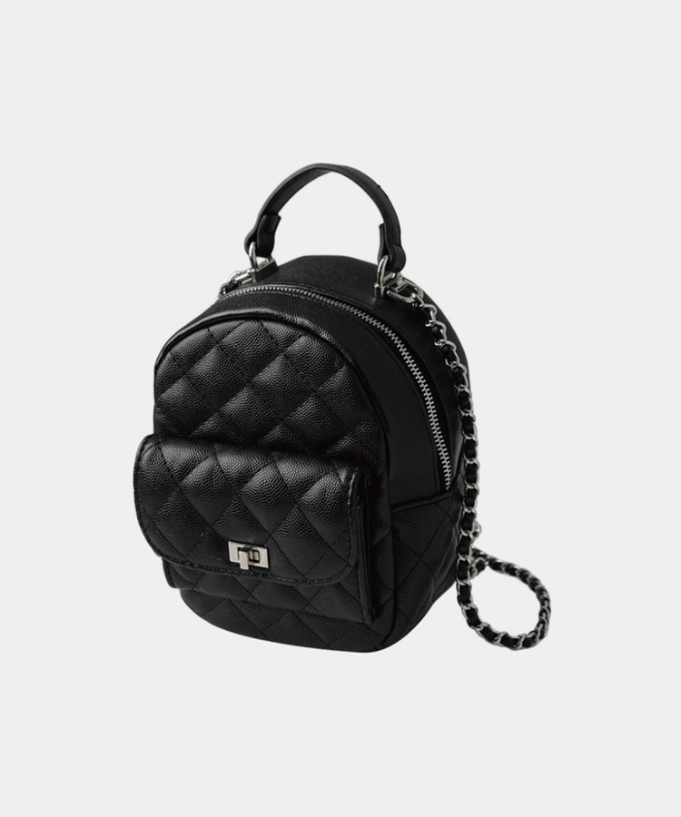 キルティングミニトートパックバッグ BLACK