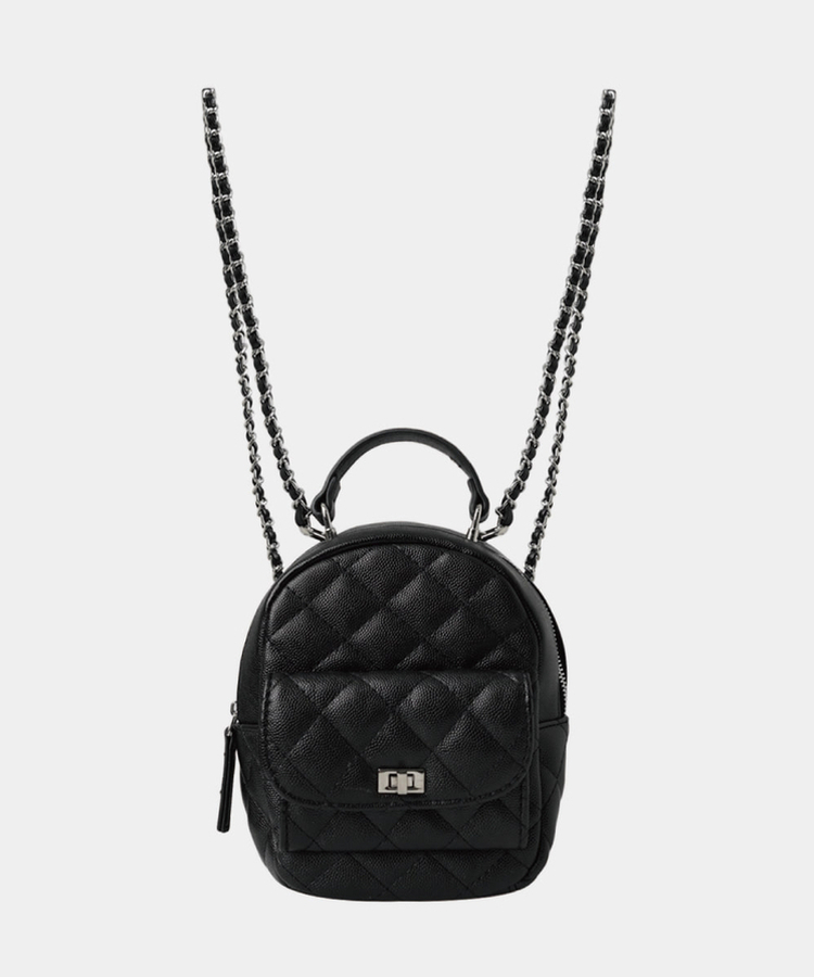 キルティングミニトートパックバッグ BLACK