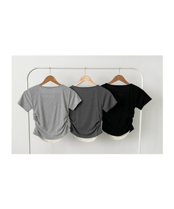 カーディガン フラワーシャーリングレイヤード半袖Tシャツ
