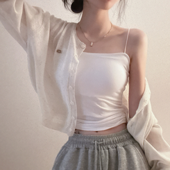 ペンダントリネンバルーンカーディガン(9color) BEIGE