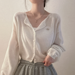 ペンダントリネンバルーンカーディガン(9color) BEIGE