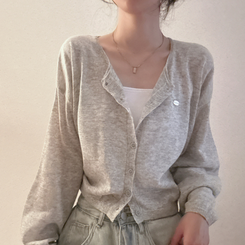 ペンダントリネンバルーンカーディガン(9color) LIGHT GRAY