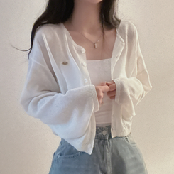 ペンダントリネンバルーンカーディガン(9color) IVORY