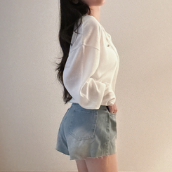 ペンダントリネンバルーンカーディガン(9color) IVORY